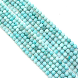 Polished natural Mozambique Amazonite round beads for DIY jewelry necklace making