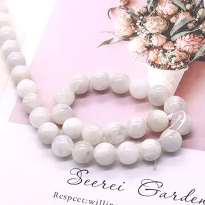 Natural white moonstone beads for DIY jewelry necklaces with smooth polished finish