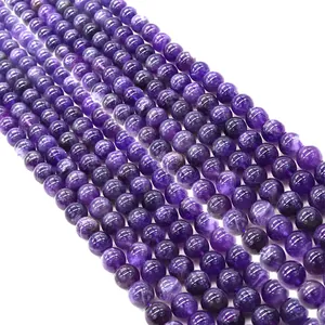 Polished natural purple amethyst round beads for DIY jewelry necklaces and bracelets