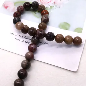 Polierte natürliche versteinertes Holz Perlen für DIY-Schmuck Halsketten und Armbänder