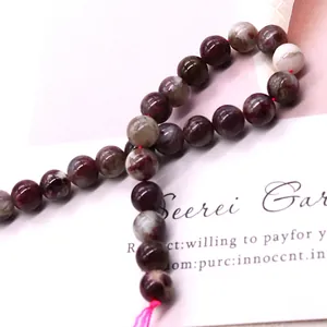Perle rotonde in tormalina prugna per la creazione di gioielli fai da te e bracciali