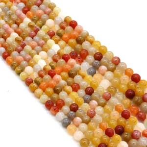 Perles en pierre naturelle colorées pour la création de bijoux DIY polis variés