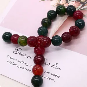 Natural agate round beads in mixed colors for DIY jewelry necklaces and accessories