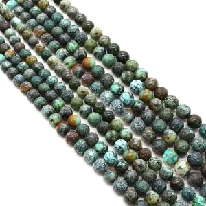 Polished African Turquoise round beads for DIY jewelry necklaces and bracelets