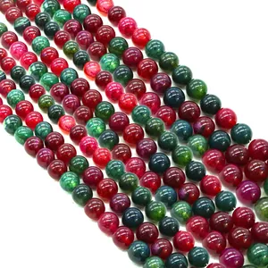 Polished natural dragon vein agate round loose beads for DIY jewelry making