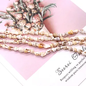 Natural mixed brown freshwater seashell strand for DIY jewelry making and beach crafts