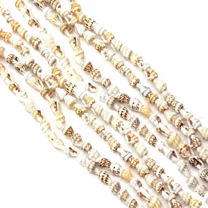 Natural freshwater seashell beads with brown spots for DIY necklace and jewelry making