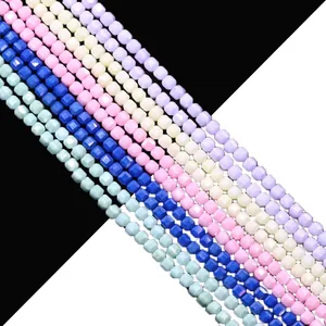 Cuentas espaciadoras de turquesa sintética facetadas en cinco tonos pastel para joyería DIY