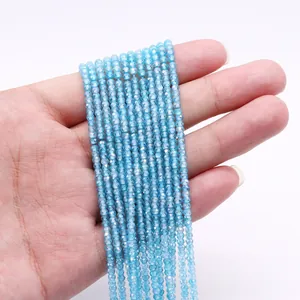 Faceted light blue natural stone abacus beads for DIY necklace and bracelet jewelry making