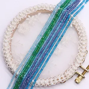 Faceted natural stone zircon spacer beads for DIY jewelry making in various colors