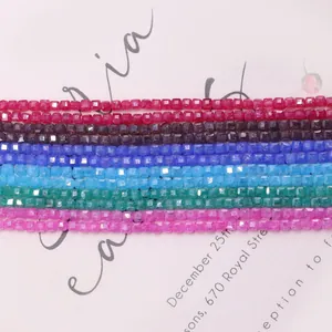 Perles intercalaires cubes en pierre naturelle facettée multicolore pour bijoux DIY