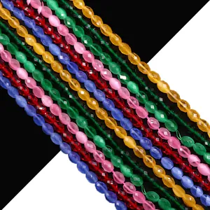 Natuursteen Gefacetteerde Ovalen Kattenoog Losse Kralen Voor DIY Sieraden Maken Ketting Armband Sieraden Accessoire Unisex