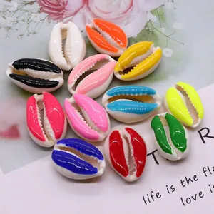 Colorful sea shell beads in candy colors for DIY necklaces and handmade jewelry making