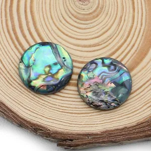 Στρογγυλά ακρυλικά cabochons από κοχύλι abalone με ιριδίζουσα λάμψη για DIY κοσμήματα