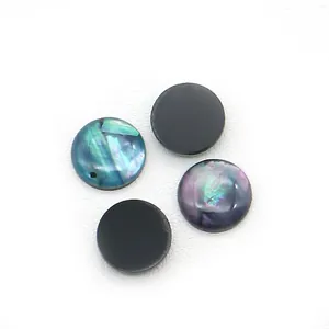 Στρογγυλά cabochons από κοχύλι abalone με ιριδίζουσα λάμψη για κατασκευή κοσμημάτων