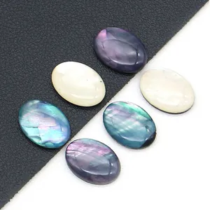 Natürliche Abalone-Muschel Ovale Cabochon Lose Künstliche Perlen Irisierende Perlmutt Für DIY Schmuckherstellung Ring Zubehör