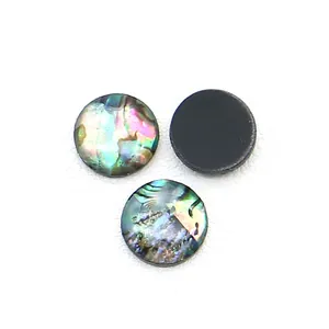 Flache runde Cabochons aus natürlicher Abalone-Muschel für Schmuckherstellung und DIY