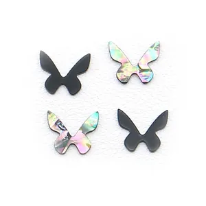 Schmetterling-Anhänger aus Abalone-Muschel für DIY-Schmuck in Schwarz und Irisierend