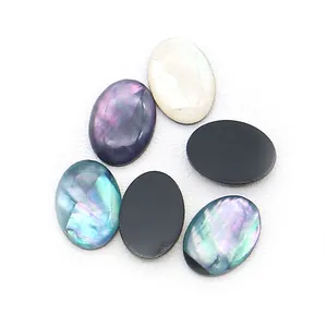 Polierte ovale Abalone-Muschel und Harz-Cabochons für DIY Schmuckherstellung Zubehör