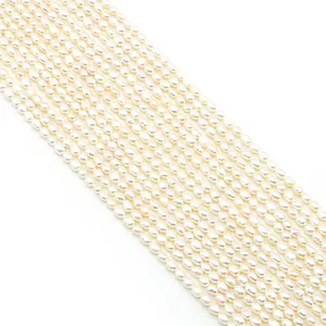 Natürliche Süßwasser-Reisperlen auf Schnüren für DIY-Schmuck und Halsketten