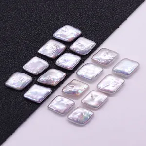 Natural Freshwater Pearl Loose Beads Iridescent Rhombus Shape No Hole Bare Freshwater Pearls For DIY Jewelry Making Accessories