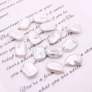 Perle d'Acqua Dolce Barocche Naturali Rettangolari Irregolari Bianche Perline Sciolte Per Accessori Gioielli Fai Da Te