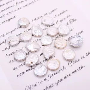 Perline Sciolte in Perla Naturale d'Acqua Dolce Barocca a Forma di Bottone Perla Coltivata Irregolare per Creazione Gioielli DIY Artigianato Matrimonio