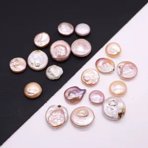 Natural Freshwater Baroque Coin Freshwater Pearl Beads Irregular Button Flat Freshwater Pearls For DIY Necklace Bracelet Jewelry Making Accessories
