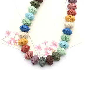 Colorful lava stone spacer beads for DIY jewelry making in vibrant mixed colors