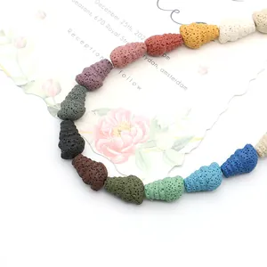 Bunte spiralförmige Lavasteinperlen in verschiedenen Farben für DIY-Schmuckdesigns