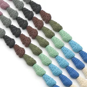 Bunte Lavastein-Perlen in Tropfenform für DIY-Schmuck und Bastelarbeiten