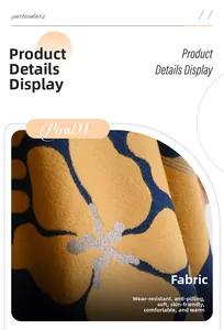 Detail of soft winter scarf fabric showing durable anti-pilling texture and floral pattern