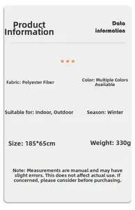 Specifiche taglia e materiale per sciarpa invernale floreale in poliestere 185x65cm