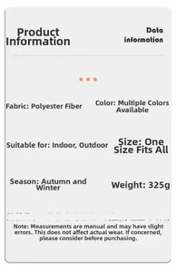 Detailed size and material specification chart for double-sided cashmere-like scarf