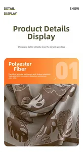 Détail d'écharpe à motif feuilles montrant le tissu en polyester infroissable
