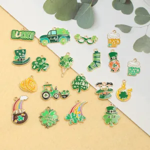 DIY Green Lucky Clover Charms and Saint Patrick's Day Pendants for Jewelry Making