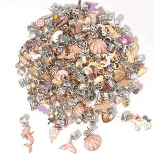Kleurrijke eenhoorn en zeemeermin bedeltjes van legering voor DIY-sieraden