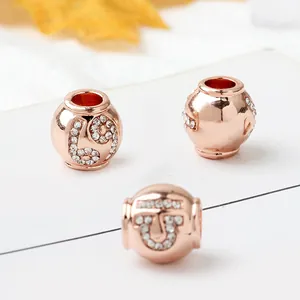 Rose gold zodiac charms with sparkling crystals for charm bracelets and necklaces