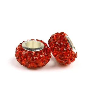 Cuentas rojas brillantes de diamantes de imitación para pulseras de abalorios DIY