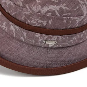 Lightweight breathable floral sun hat for elderly women with premium metal logo detail