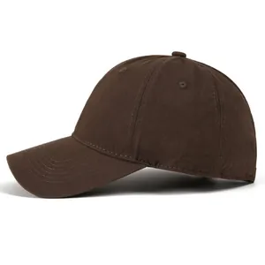 Classic dark brown cotton baseball cap with adjustable six-panel design and curved brim