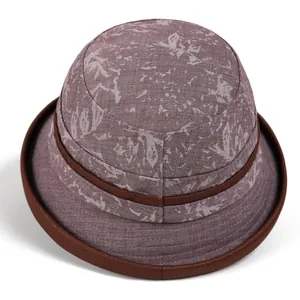 Women's summer sun hat for elderly with breathable purple fabric and wide brim
