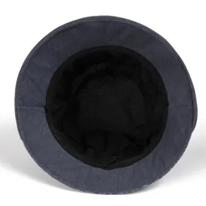 Deep grey cotton sun hat for elderly women with breathable black inner lining and sweatband
