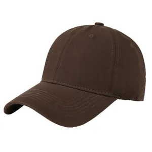 Classic dark brown cotton baseball cap with six-panel structure and curved brim for sun protection