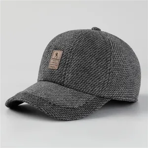Berretto da Baseball Invernale Caldo da Uomo Con Protezione per le Orecchie Fodera in Velluto Texture Lanosa Regolabile Moda Anziani