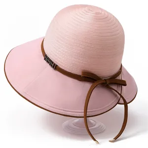 Damen Organza Anglerhut Mit Breiter Krempe Atmungsaktiv UV Schutz Sonnenhut Mit Schleife Eleganter Strandhut Für Damen Reise Zubehör