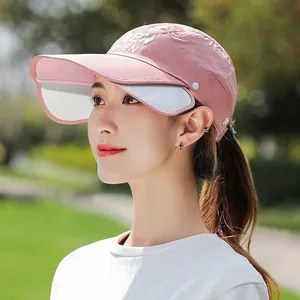 Rosa Sonnenschutz-Basecap mit Seitenpaneelen und atmungsaktivem Stoff für draußen