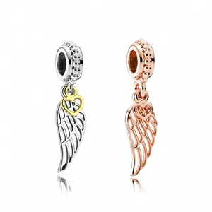Pendentif Charm Aile d'Ange Cœur en Alliage pour Fabrication de Bijoux DIY Accessoire de Bijouterie Cadeau Femme