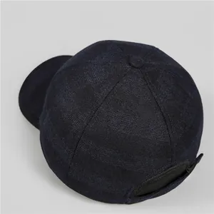Casquette de baseball d'hiver bleu marine pour hommes avec cache-oreilles et texture