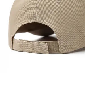 Verstellbare khakifarbene Baseballkappe mit Klettverschluss und Twill-Gewebe-Textur
